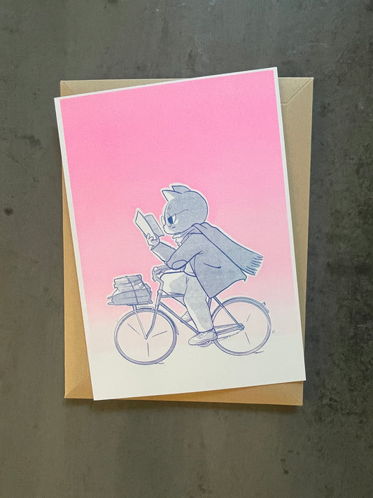 Cat Commuter — Riso Print (Limited Edition)