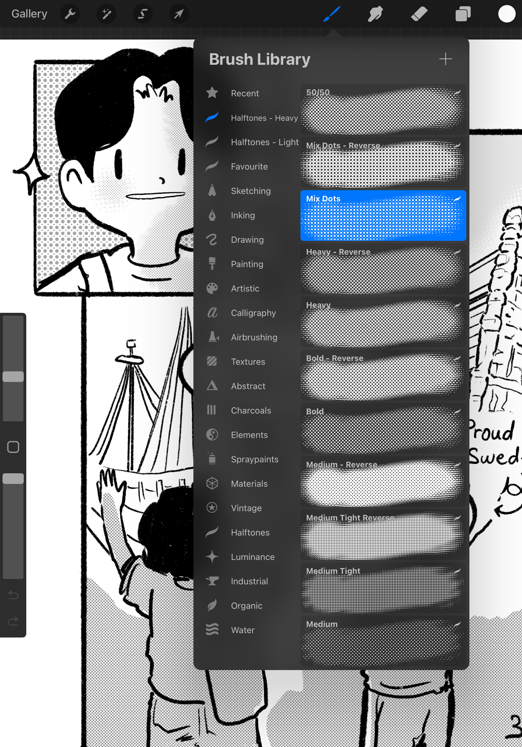 11 Heavy Halftone Procreate Brushes