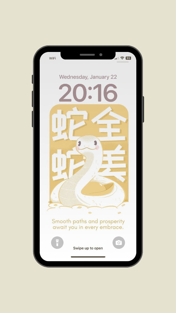 iPhone featuring wallpaper of the snake for lunar new year