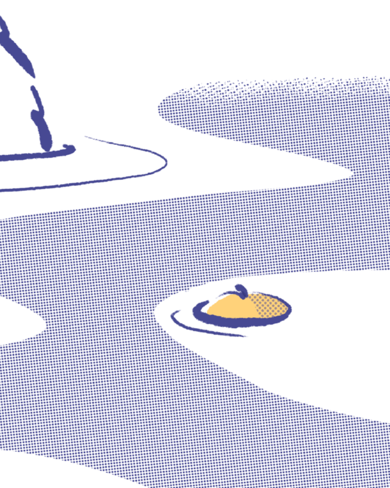 Close up and onsen as halftone